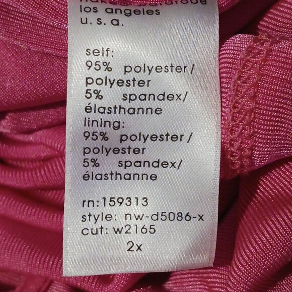 Naked Wardrobe Strapless Side Cutout Midi Dress Bright Pink‎ Womens Size 2X - Picture 12 of 13